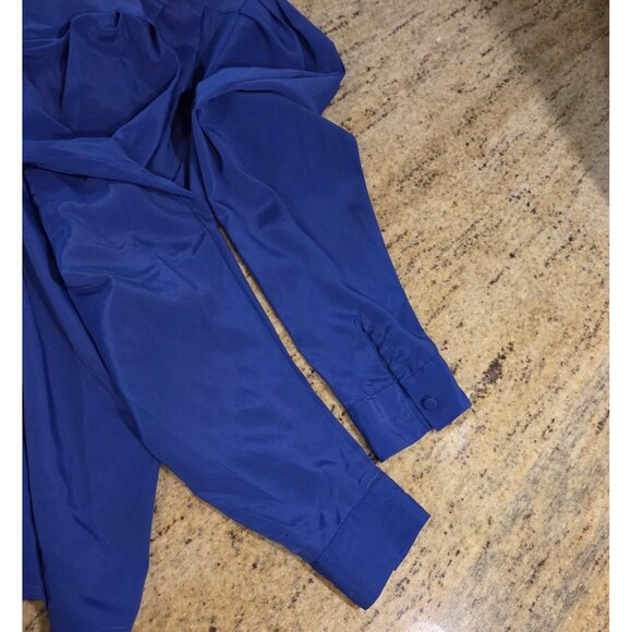 Vintage Anne Klein New Aspects Suze 6  Purple Silky Secretary Blouse High Neck - Picture 14 of 16